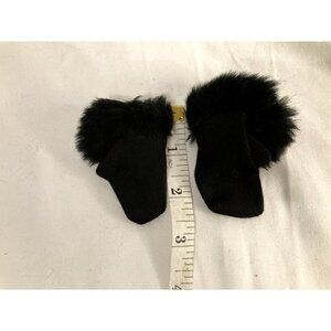 Black Faux Fur Trim Doll Gloves Fits 18inch American Girl Size